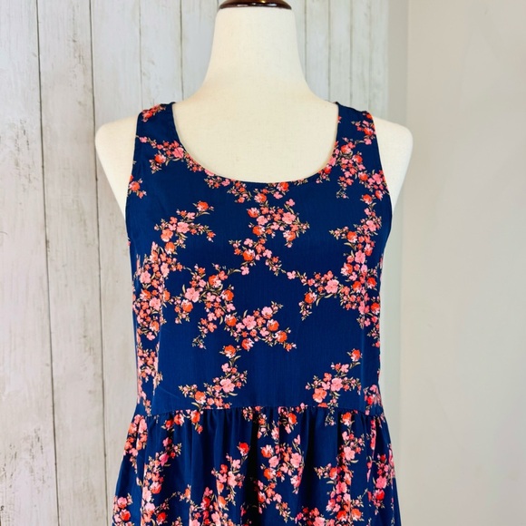 Old Navy | Navy Blue Floral Sleeveless Dress - Picture 3 of 12